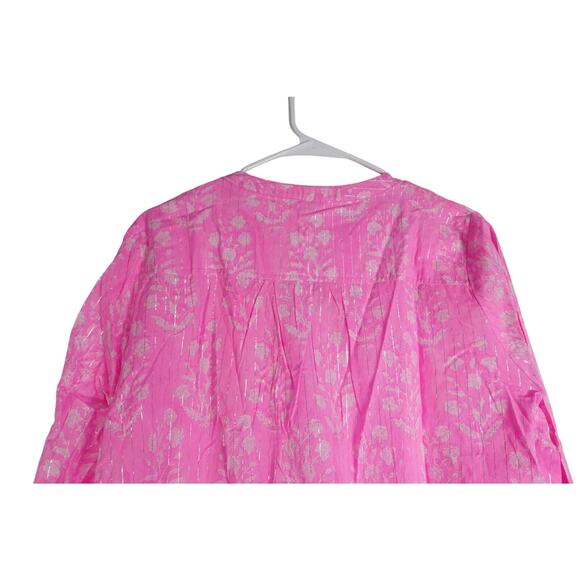 New Tuckernuck Juliet Dunn Orchid Flower Lurex Flared Sleeve Dress Size 3 1885-Y - Picture 11 of 15